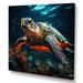 Design Art Realistic Portrayal Of A Turtle I On Canvas Print Canvas, Cotton in Blue/Yellow | 24 H x 24 W x 1 D in | Wayfair PT121747-24-24