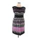 Max and Cleo Casual Dress: Purple Print Dresses - Women's Size Large