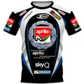 T-shirt da corsa moto blu da uomo nuova estate 2023 per Aprilia Sports Track Tops t-shirt