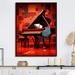 Design Art Red Piano Cubist Concerto On Canvas Print, Cotton in Black/Red | 20 H x 12 W x 1 D in | Wayfair FL116851-12-20-BK