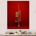 Design Art Regal Trumpet Triumph On Canvas Print, Cotton in Red | 44 H x 34 W x 1.5 D in | Wayfair PT116808-34-44