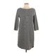 Workshop Republic Clothing Casual Dress - Shift: Gray Stripes Dresses - Women's Size Large