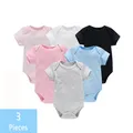 Barboteuse en coton doux pour nouveau-né garçon et fille vêtements d'été pour bébé 3 pièces/lot