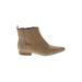 MICHAEL Michael Kors Ankle Boots: Chelsea Boots Stacked Heel Boho Chic Tan Solid Shoes - Women's Size 7 - Almond Toe