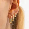 Ensemble de boucles d'oreilles créoles ovales longues pour femmes et filles boucle d'oreille goutte