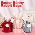 Sac en Velours avec Oreilles de Lapin de Pâques Boîte-Cadeau Boîte à Sucre Boîte à Bonbons de