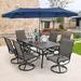 Lark Manor™ Alyah Rectangular 6 - Person 60" Long Outdoor Dining Set w/ Umbrella Metal in Black/Gray | Wayfair C64469663ABF48B4930D07BE28036323