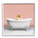 Stupell Industries Cat in Bathtub by Roozbeh Single Picture Frame Print on Canvas in Orange | 12" H x 12" W | Wayfair ba-614_fr_12x12