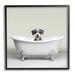 Stupell Industries Pastel Puppy in Bathtub by Roozbeh Single Picture Frame Print on Canvas in Black/White | 17" H x 17" W | Wayfair ba-612_fr_17x17