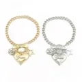 Bracelets à breloques coeur d'amour pour femme or argent document bracelet bijoux jonc style