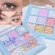 Glitter Pearly Eyeshadow Palette Waterproof Shining Eyeshadow 9-color Blue Pink Snowflake Lasting