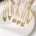 DUOYING Custom 3D Hollow Letter Necklace Personalized Enamel Initial A-Z Pendant Necklace Jewelry