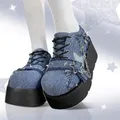Platform Wedges Pumps for Women Y2k Mary Jane Pumps Spring Autumn Lace Up Chunky New Rock Shoes