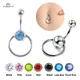 1pc Round Crystal Ball Belly Piercing Ombligo Navel Piercing Belly Ring Stainlss Steel Belly Button