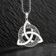 Stainless Steel Nordic Odin Rune Irish Celtic Trinity Knot Pendant Necklace Men Women Lucky Amulet