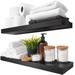 Baobab Workshop Solid Wood Floating Shelves, Wooden Shelves for Wall, Wall Shelves Bathroom Wood in Black | 1.2" H x 24" W x 6.7" D | Wayfair