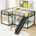 Isabelle & Max™ And Twin Size L-Shaped Bunk Bed w/ Slide & Short Ladder in Black | Full | Wayfair 9CCD7C7A827B4F1E8D243004A3491773