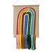 Dakota Fields Rainbow Macrame Wall Hanging w/ Rod Included Cotton/Wool in Blue/Brown/Green | 36 H x 21 W in | Wayfair