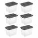 Sterilite Clear Plastic Stacking Storage Containers w/Lid Plastic in Gray | 13.2 H x 18.3 W x 20.7 D in | Wayfair 6 x 14733V06