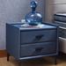 George Oliver Kwamayne Nightstand Wood/Upholstered in Gray/Blue | 15.75 H x 21.7 W x 17.7 D in | Wayfair F6E25A424CA34310B0BE3AC478190E6A