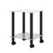 Wrought Studio™ 1-Piece + Walnut Side Table, 2-Tier Space End Table, Modern Night Stand, w/ Storage Shelve Glass in Black | Wayfair