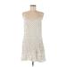 Divided by H&M Casual Dress - Mini V-Neck Sleeveless: White Print Dresses - Women's Size Medium