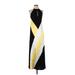 Bebe Casual Dress - Maxi: Yellow Color Block Dresses - Women's Size 2X-Small