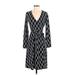Jones New York Signature Casual Dress - Wrap: Gray Houndstooth Dresses - Women's Size P