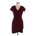 Crave Fame By Almost Famous Cocktail Dress - Wrap: Burgundy Dresses - Women's Size Large