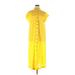 ELOQUII Casual Dress - Midi Collared Short sleeves: Yellow Print Dresses - Women's Size 14 Plus