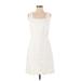 J.Crew Factory Store Casual Dress - Party Square Sleeveless: White Solid Dresses - Women's Size 4