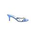 Sandals: Slip-on Stilleto Glamorous Blue Shoes - Women's Size 10 - Open Toe