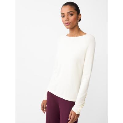 J.McLaughlin Women's Jamey Sweater Egret White, Size Medium | Cotton