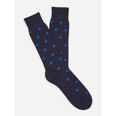 J.McLaughlin Men's Socks in Heart Navy/Blue | Cotton/Nylon/Spandex