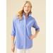 J.McLaughlin Women's Larrie Shirt French Blue, Size Large | Cotton/Spandex
