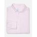 J.McLaughlin Men's Gramercy Classic Fit Linen Shirt in Fineline White/Pink, Size Large