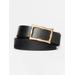 J.McLaughlin Women's Lina Reversible Leather Belt Black/Cork, Size Large