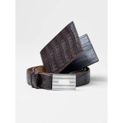 J.McLaughlin Men's Genuine Crocodile Belt Cigar, Size 38 | Leather