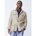 J.McLaughlin Men's Brando Linen Safari Jacket in Herringbone Khaki, Size 2XL
