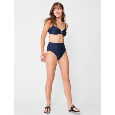 J.McLaughlin Women's Wailea Bikini Bottom in Ocean Wave Jacquard Navy, Size XL | Nylon