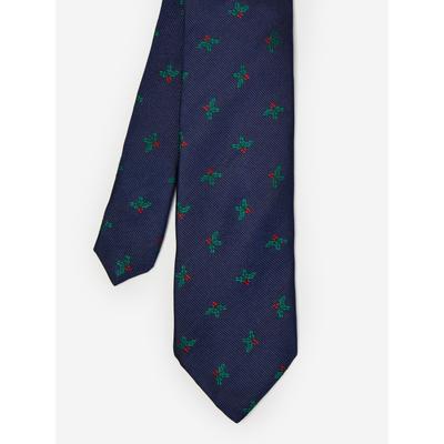 J.McLaughlin Men's Silk Tie in Mistletoe Navy/Gree...