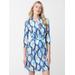 J.McLaughlin Women's Calla Dress in Pop Frond Navy, Size Large | Nylon/Spandex/Catalina Cloth