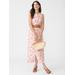 J.McLaughlin Women's Layana Linen Dress in Mega Coral Cay Texture White/Coral, Size 10