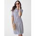 J.McLaughlin Women's Lawrence Dress in Angle Stripe Tan/Blue, Size XS | Nylon/Spandex/Catalina Cloth