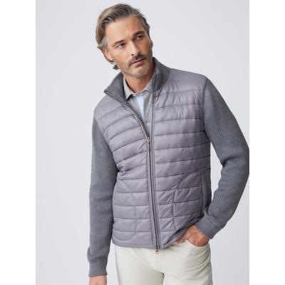 J.McLaughlin Men's Torino Zip Up Top Gray, Size Small | Cotton/Nylon