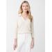 J.McLaughlin Women's Fairfax Sweater in Stripe Heather Oatmeal/Egret White, Size XS | Cotton