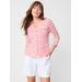 J.McLaughlin Women's Brynn Linen Shirt in Gingko Mosaic White/Orange/Hot Pink, Size Medium | Linen/Spandex