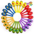 JOYIN 24 Mini Wooden Fiesta Maracas 6 Designs Noisemaker for Mexican Fiesta Cinco De Mayo Party Favors Musical Fun Birthday Parties Luau Party Carnivals Taco Tuesday Event Educational Toys