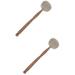 Buddha Sound Bowl Hammer Hand Pan Drum Sticks Tibetan Singing Mallet 2 Pack Accessories Wooden Felt Built God Tough