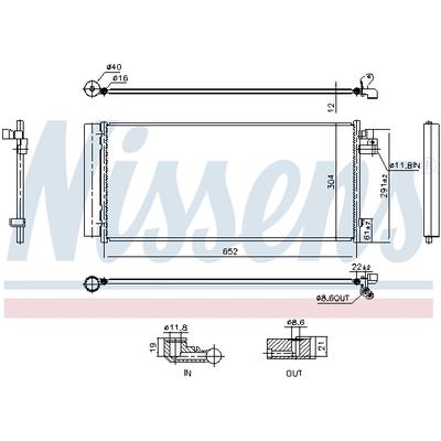 NISSENS Kondensator, Klimaanlage für BMW 6805346 64536805346 941242 Image